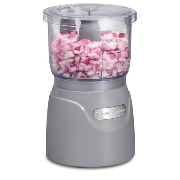 Hamilton Beach 3-Cup Stack & Press Food Chopper- Grey - Picture 1 of 15